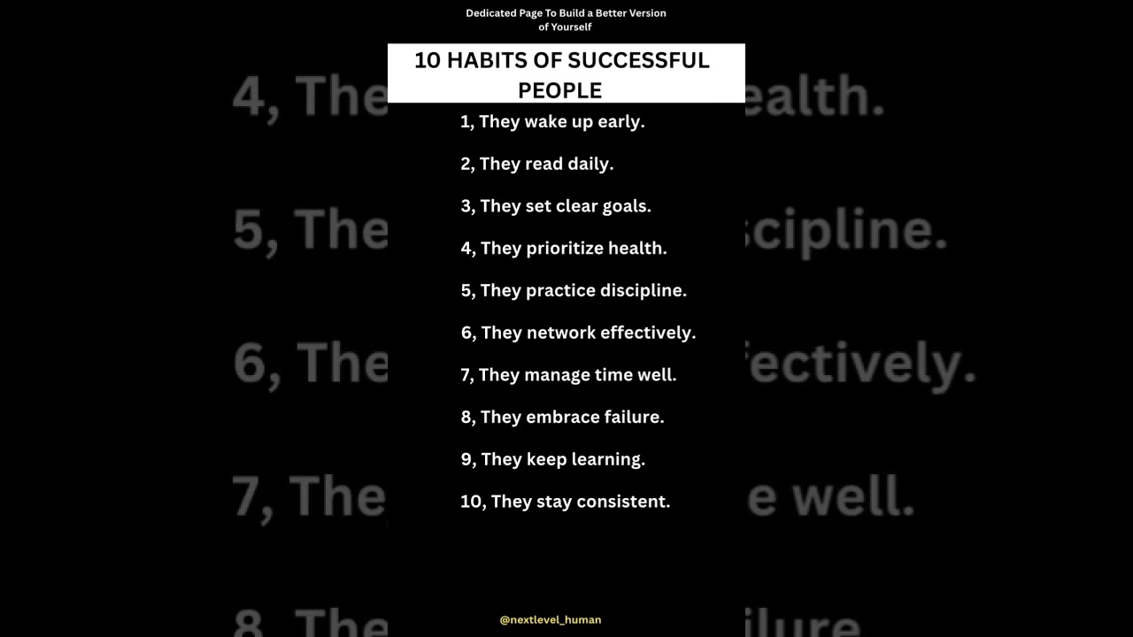10 Habits Of Successful People #motivation #psychology