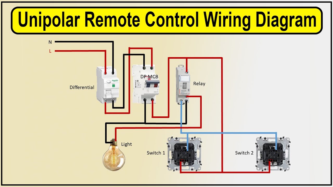 How To Make Unipolar Remote Control Wiring Diagram | two way switch light connection