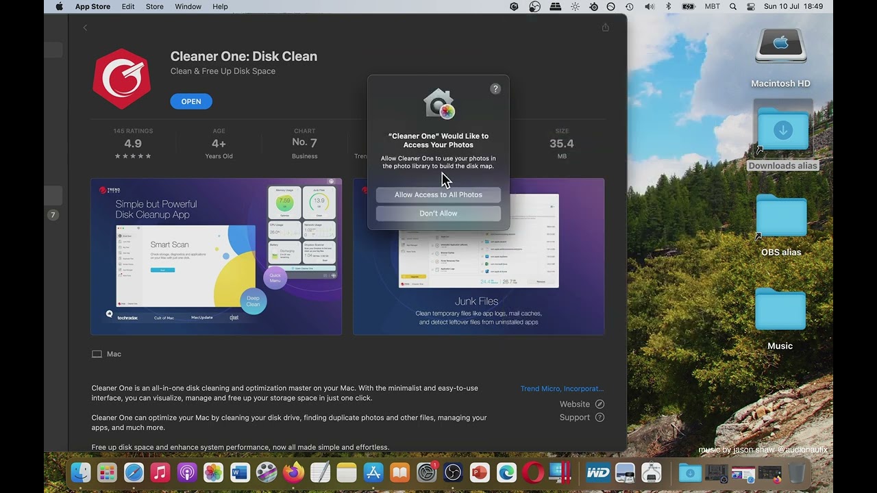 Cleaner One Disk Clean app for macbook [MAC] Basic Overview - Mac App Store