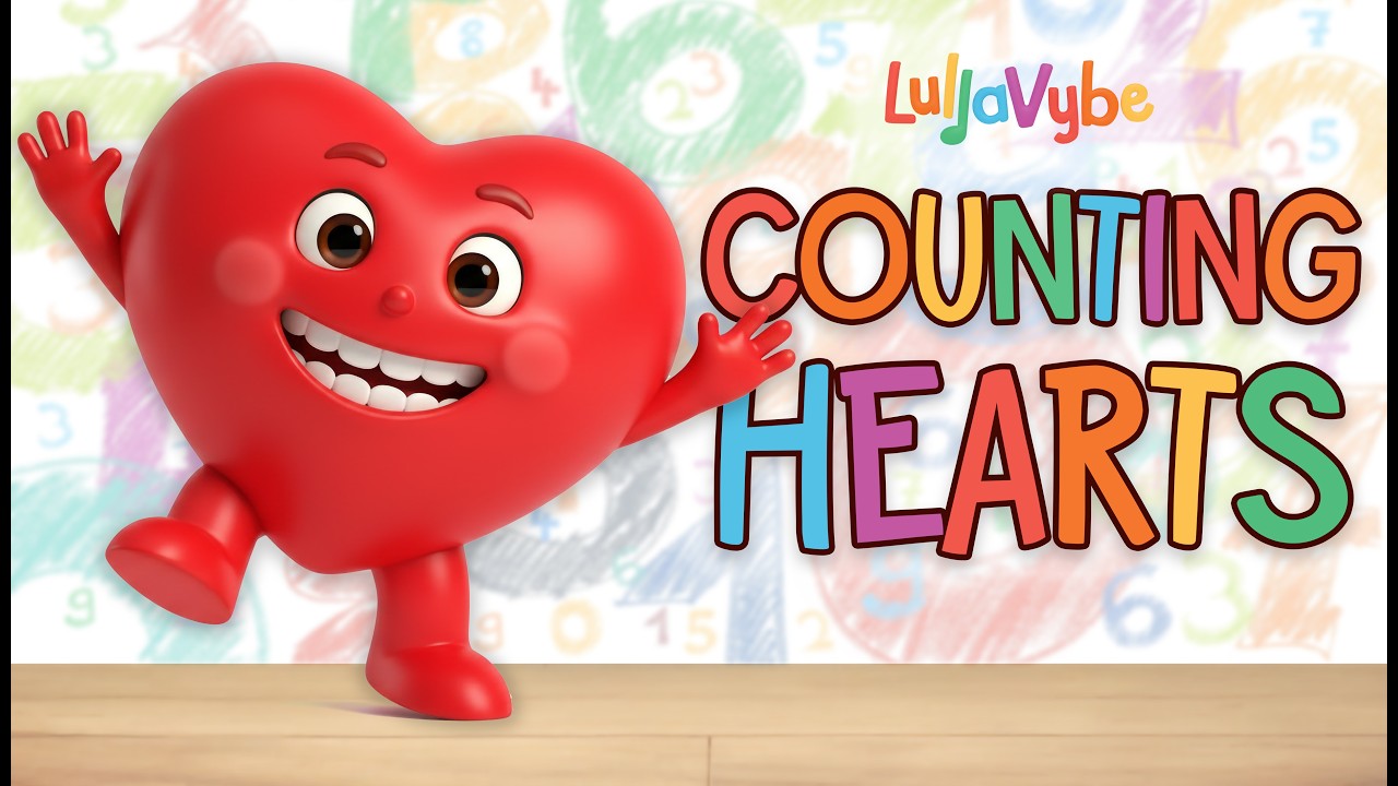 ❤️ Counting Hearts ❤️ | Count to 10 Song for Kids | LullaVybe
