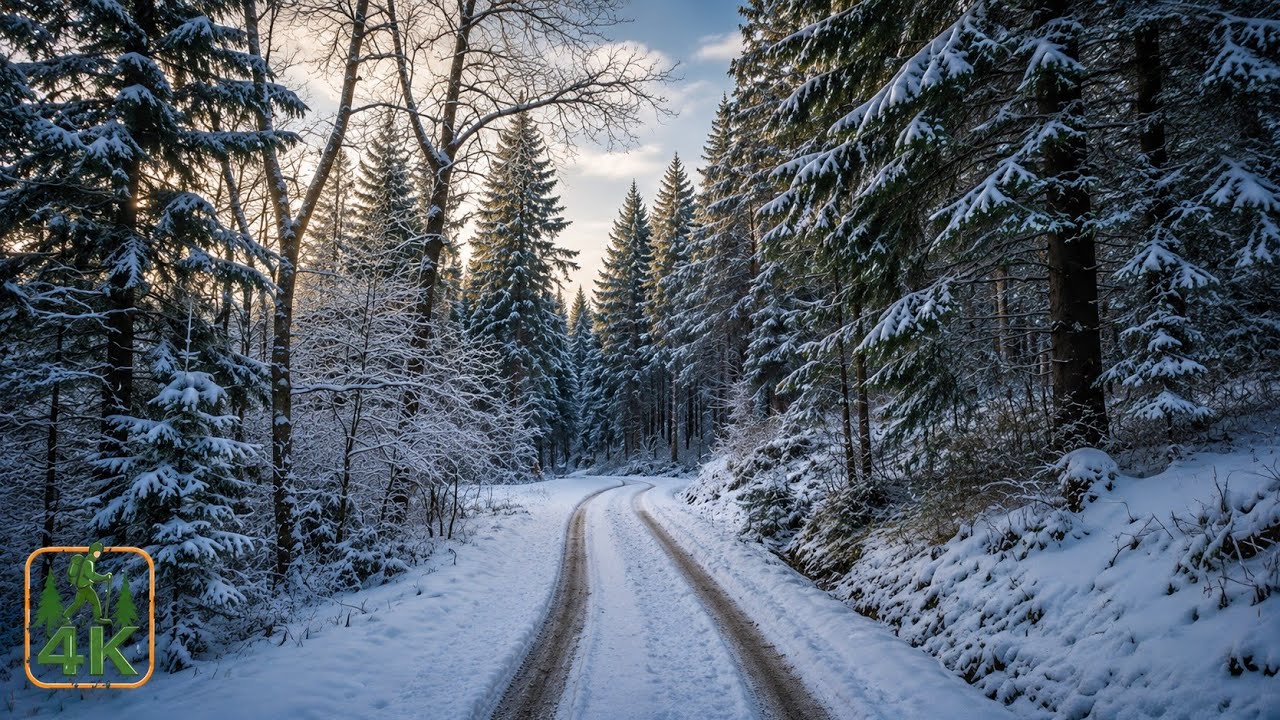 4K | Marche en For&ecirc;t en Hiver pour se Relaxer 