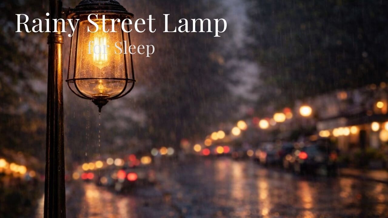 Rain for Sleep | Warm Street Lamp Night Rain Sounds for Deep Sleep (8 Hours)