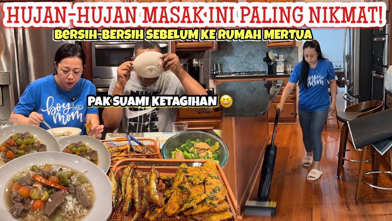 GA NYANGKA SUAMI BAKALAN SUKA MAKAN INI| MASAK ASEM-ASEM DAGING DIHARI HUJAN BESERTA GORENGAN