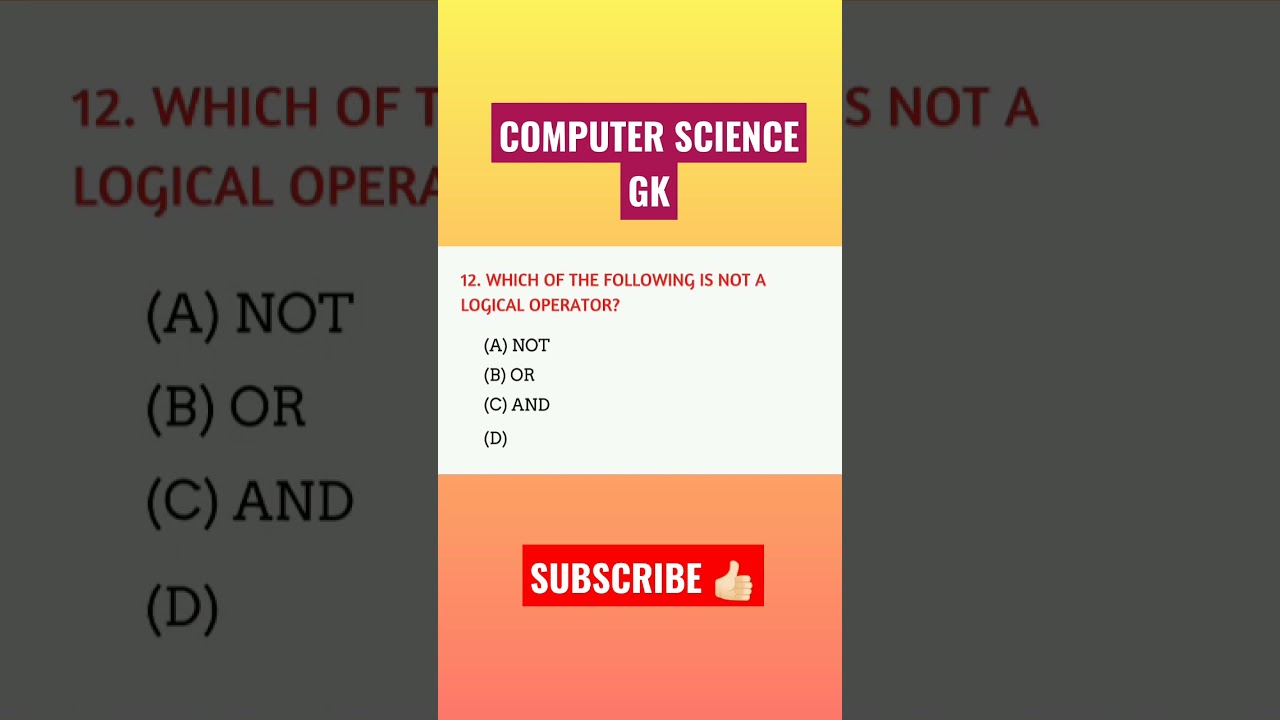 COMPUTER SCIENCE GK |GK in English | GK for all Competitive Exams | Computer Science MCQ #shorts