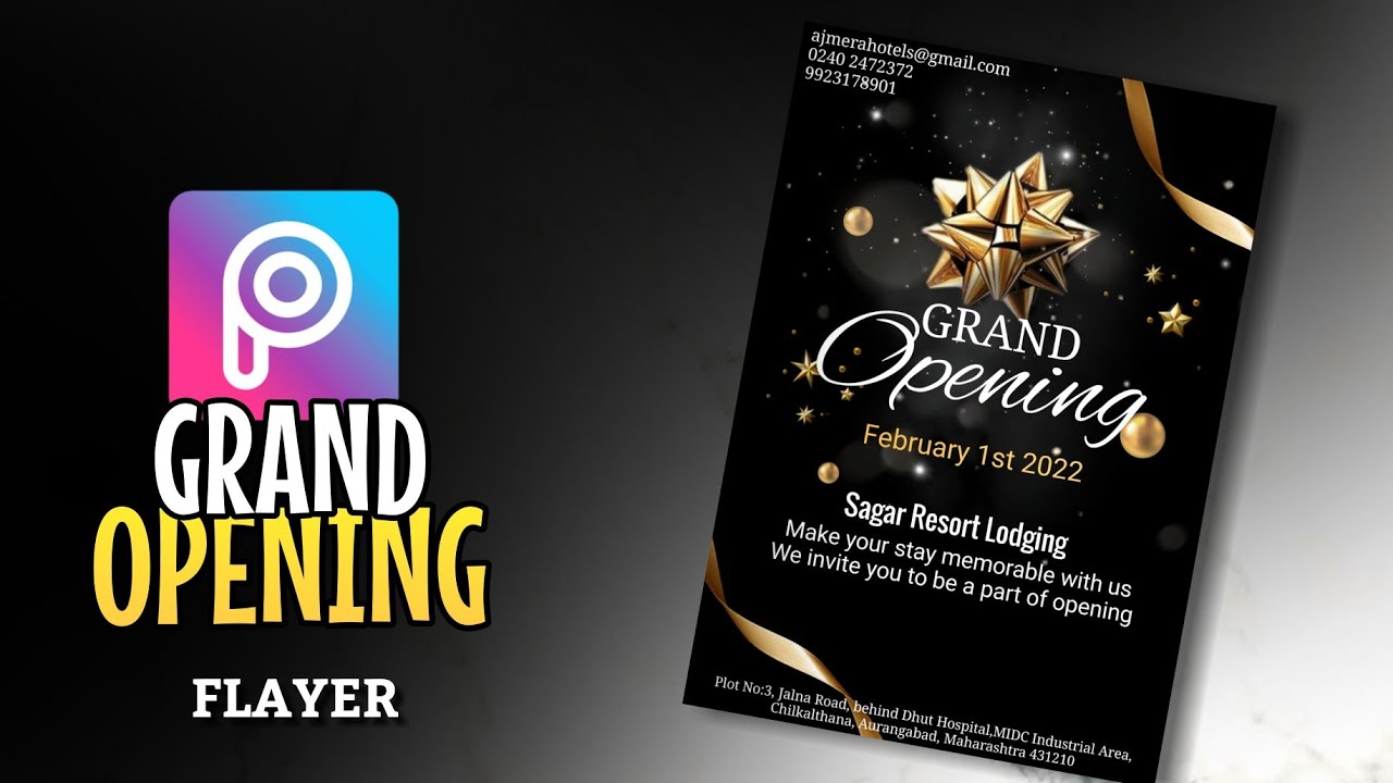 Making a grand opening digital poster using pics art