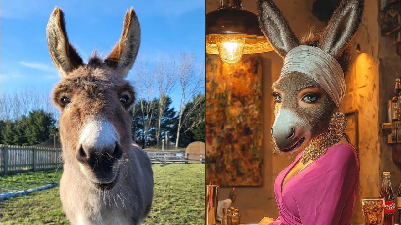 Animal in Funny Female Life 🤣 | Donkey Version | part -1 | 