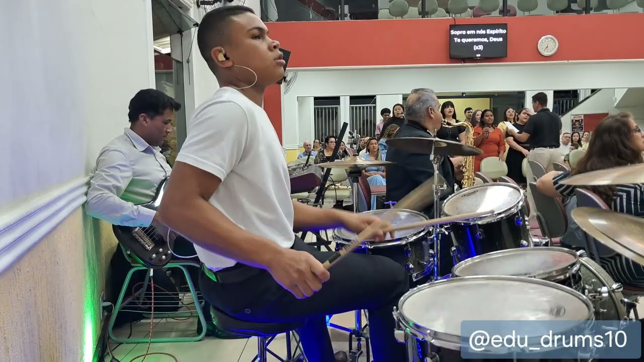 Que Se Abram Os Céus/ Jovens ieadi/ Edu drums ❤️‍🔥#worship 