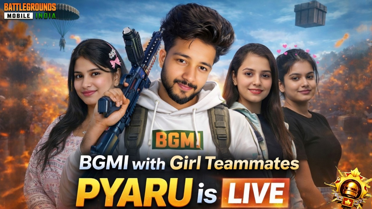 DAY 95 | 🔴BGMI WITH GIRL TEAMMATES!!  | PYARU IS LIVE #shortfeed #youtubefeed #shortslive