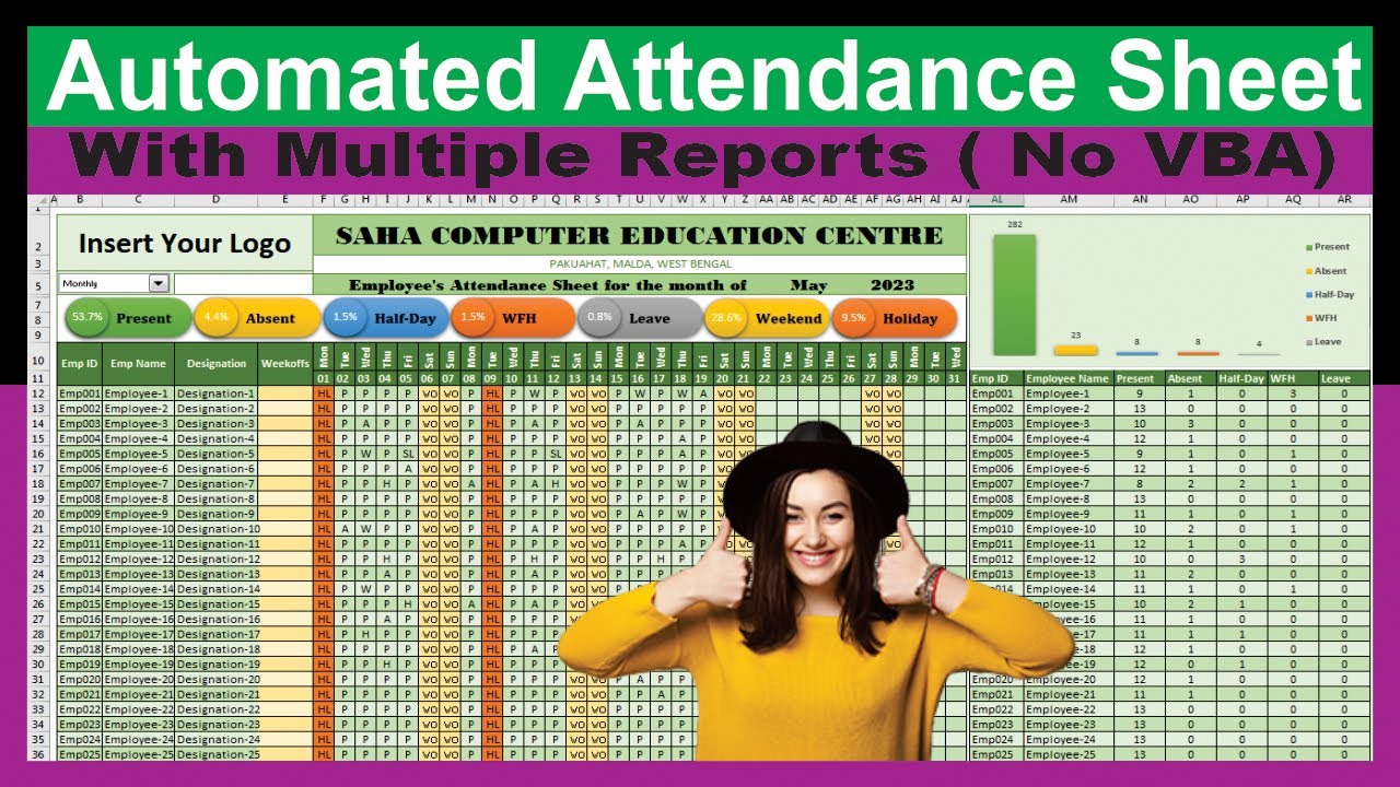 #274-Automated Attendance Sheet with Multiple Reports | Streamline Attendance Management