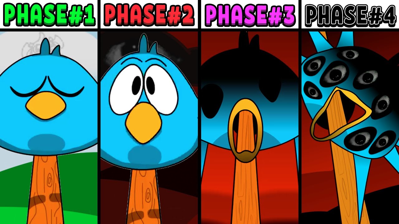 All Phases in New Incredibox Sprunki Oc of Sleepy Bird: From Phase 1 to Phase 4