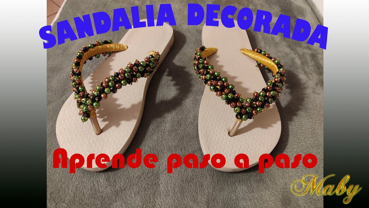 Tutorial de Sandalia Decorada Manta de Perlas