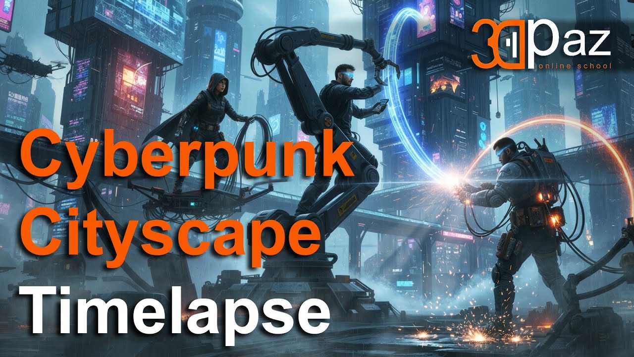 Сyberpunk Cityscape Timelapse