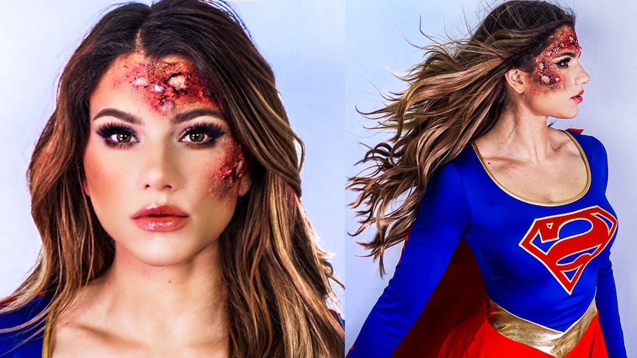 BURNT SUPERGIRL HALLOWEEN MAKEUP TUTORIAL & COSTUME IDEA!