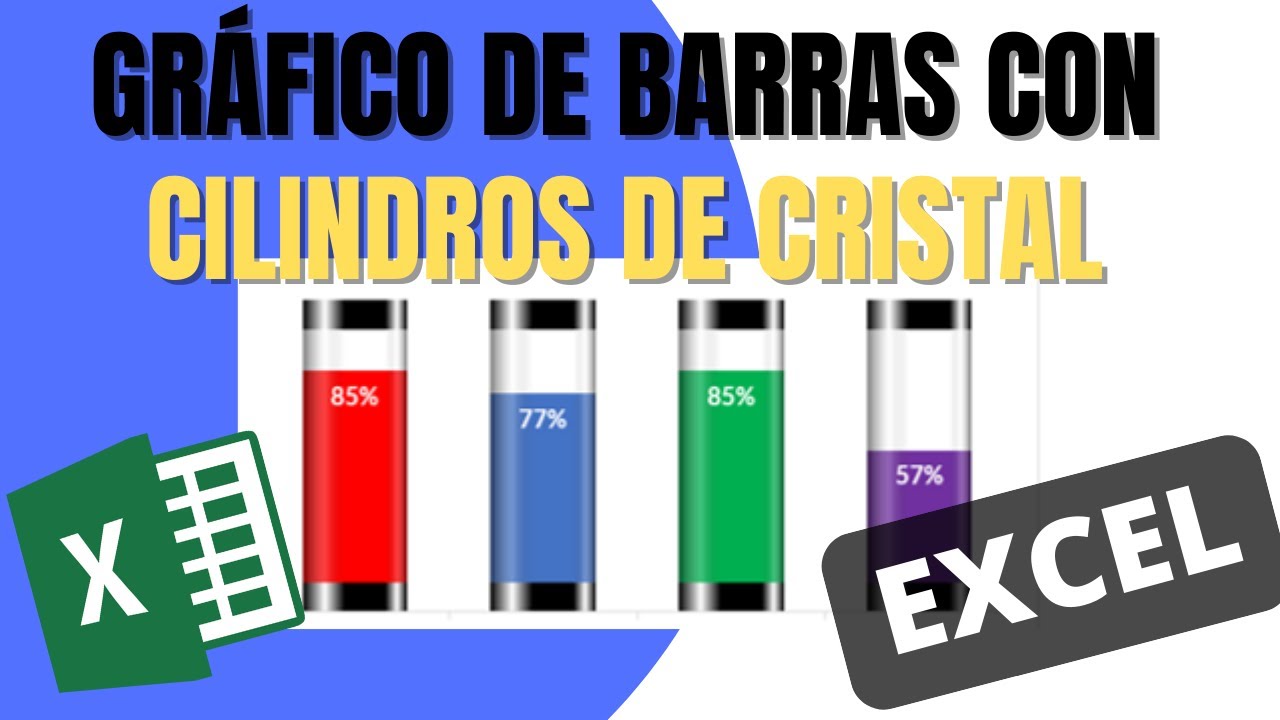 Grafico de barras con cilindros de cristal en EXCEL