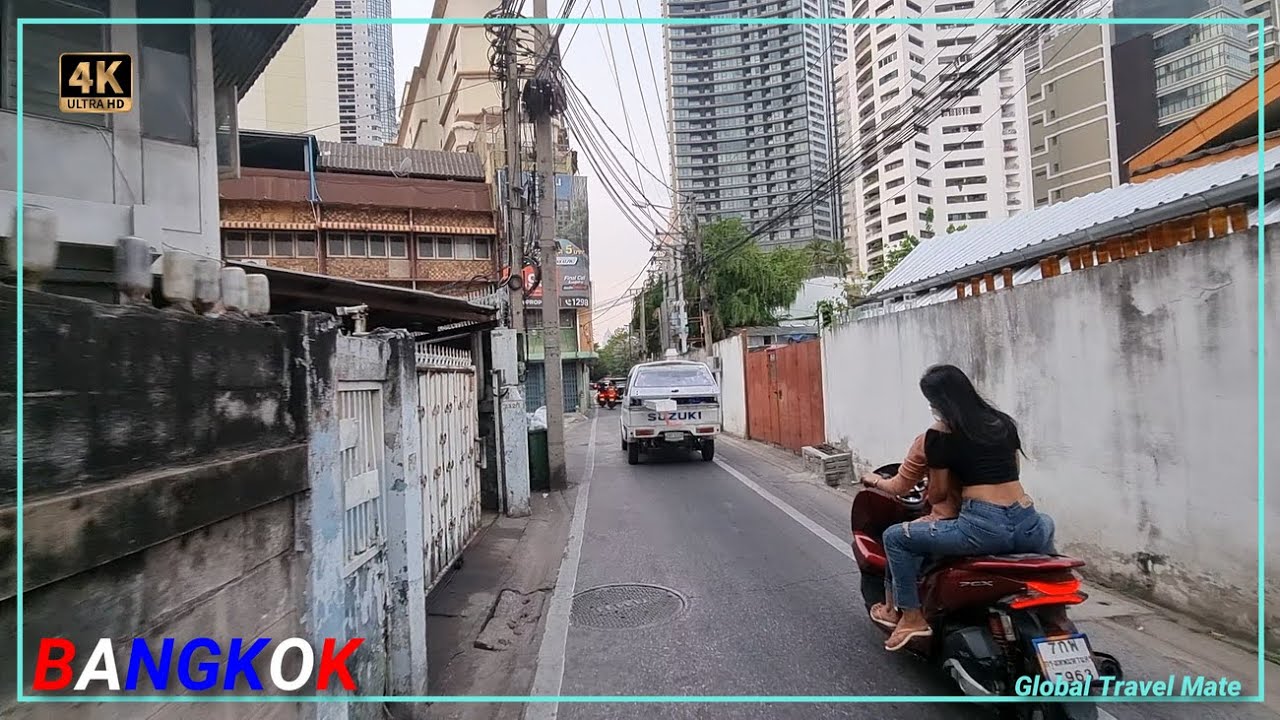 Bangkok Exploring Sukhumvit Backstreets on Bicycle 🇹🇭 Thailand [4K]