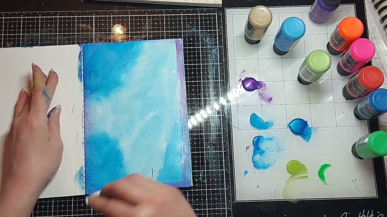 Art Journal Backgrounds With Dylusions Paint | Finishing My Art By Marlene 'Artsy Arabia' Journal!