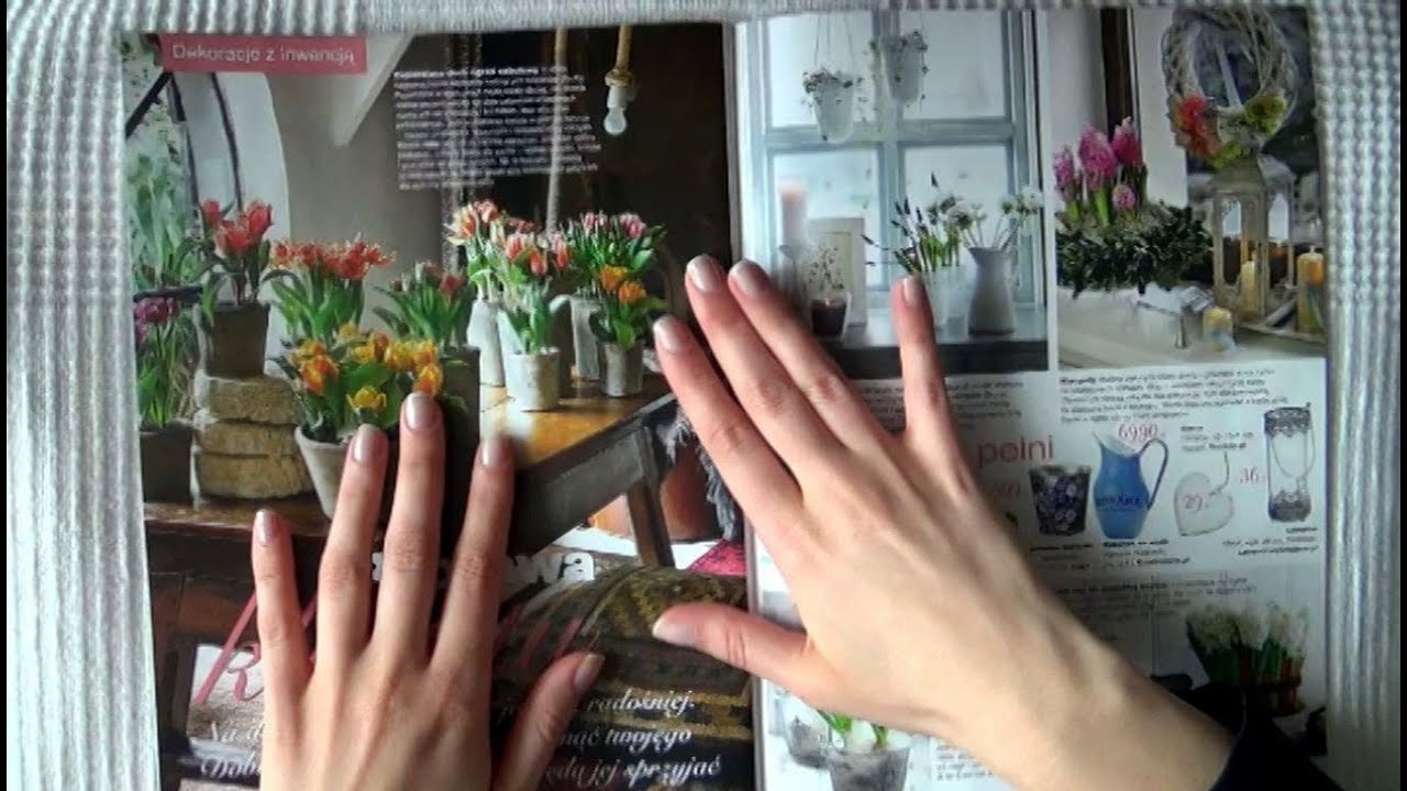 ASMR - flipping through a magazine + whispering in Polish