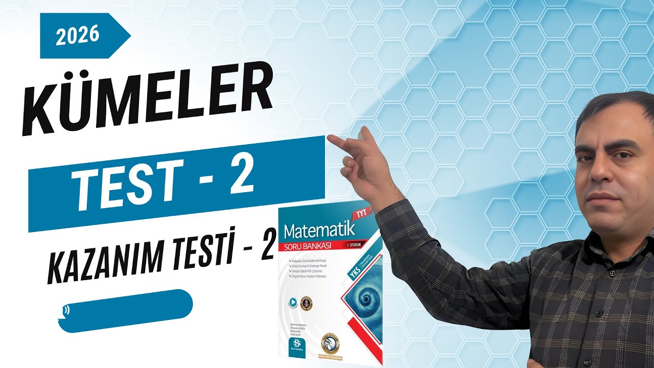 Kümeler Test - 2 | Kazanım Testi - 2 | Bilgisarmal TYT Matematik Soru Bankası 2025 - 2026