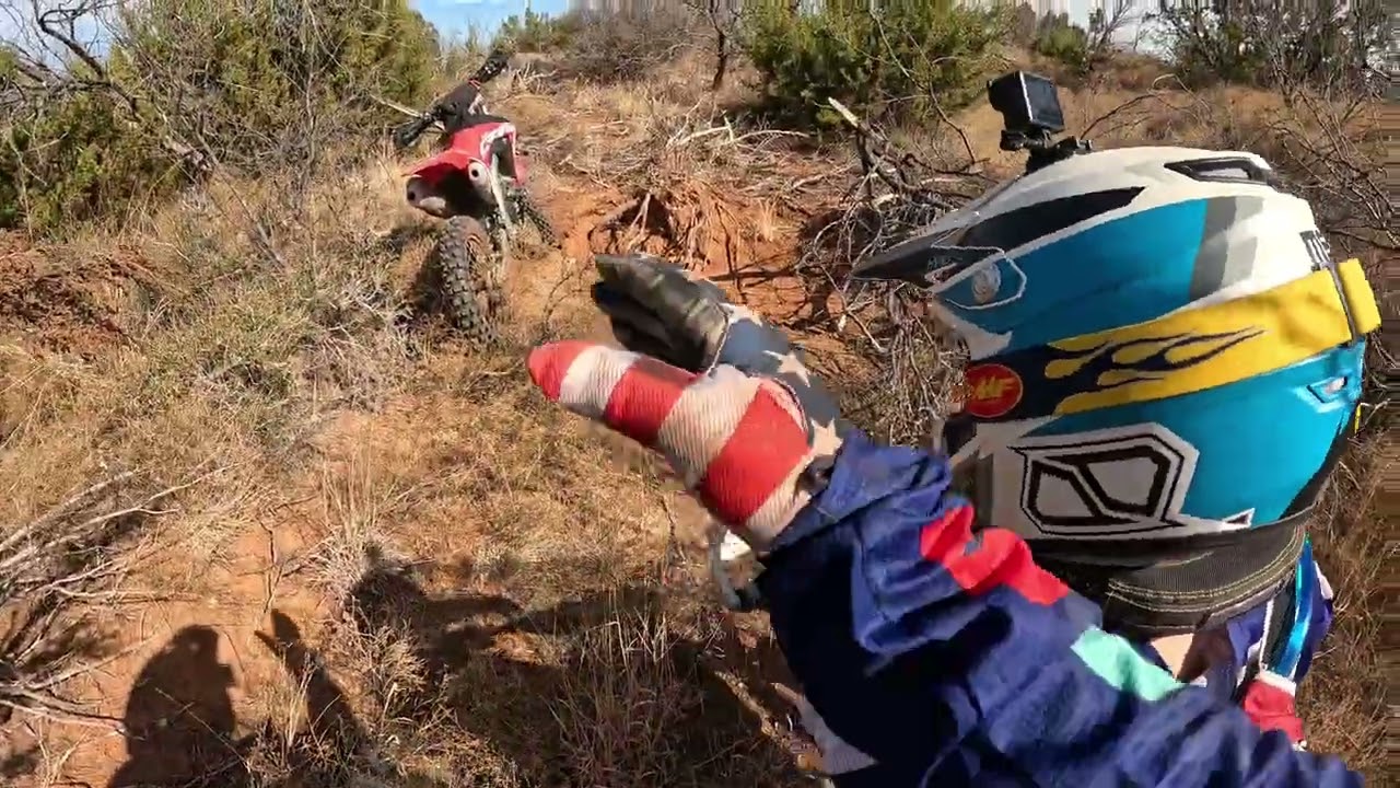 Finding more trails #Honda #enduro #westtexas #trailriding #crf110 #leatt #reddirt #gopro 