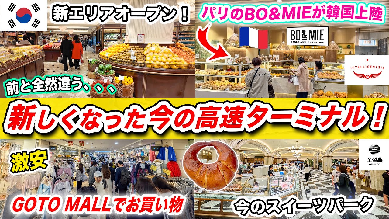 【韓国旅行2026】高速ターミナルの最新スポット❗️GOTOモールで買い物｜新世界のデパ地下｜スイーツパークのオススメ🇰🇷 行列の塩パン、フランスで一番大きなパン屋が新世界百貨店にオープン