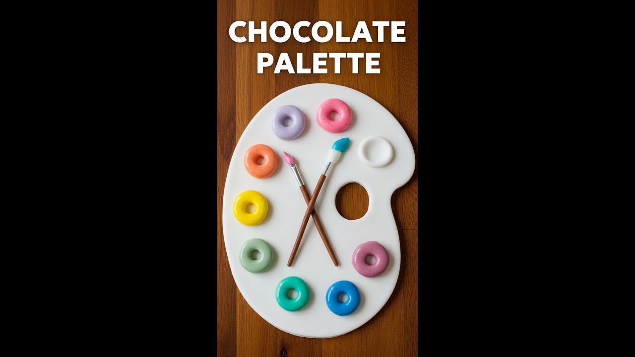 A palette of chocolate + 2 delicious brushes.Палитра из шоколада, и 2 вкусные кисточки.Полное видео.