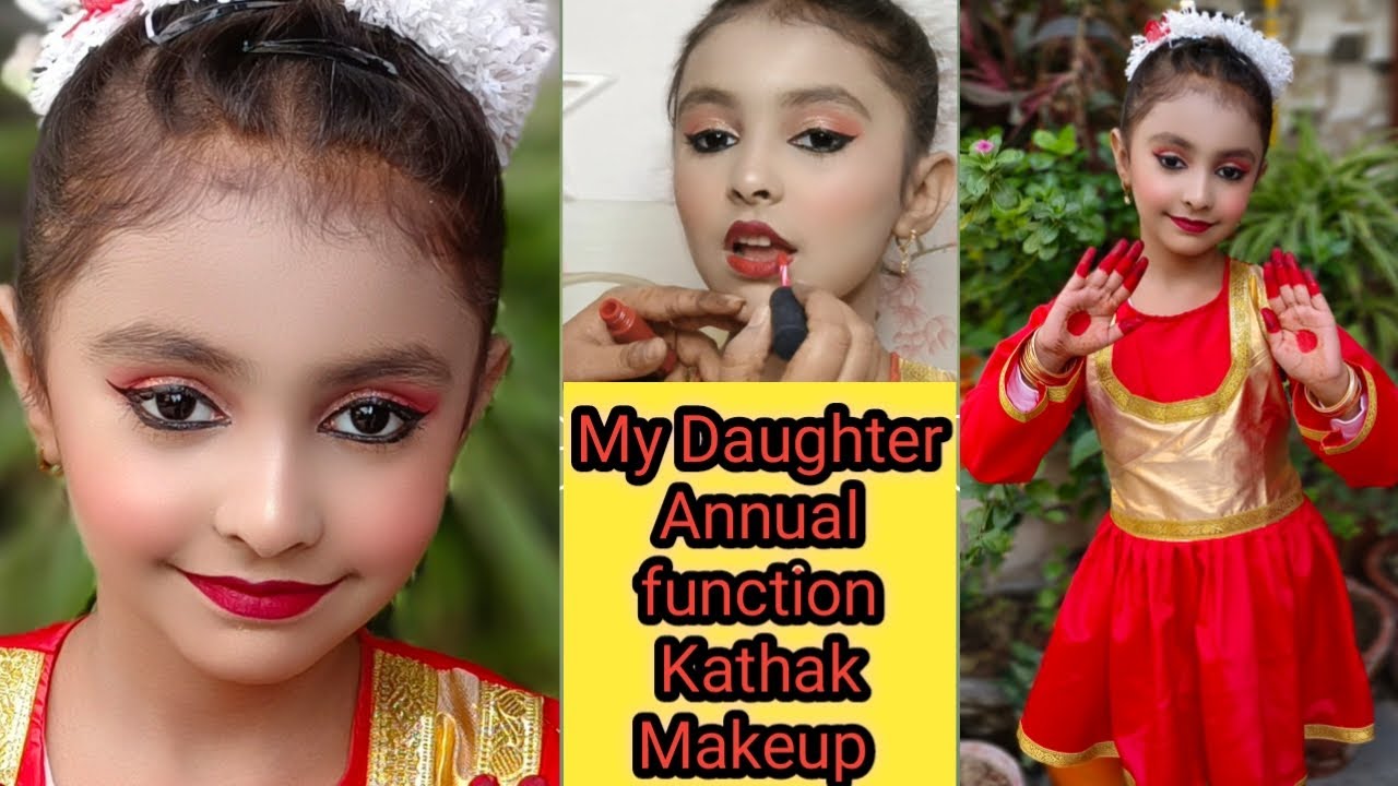 My Daughter Kathak Makeup look for Annual Function|| Long lasting annual day special makeup