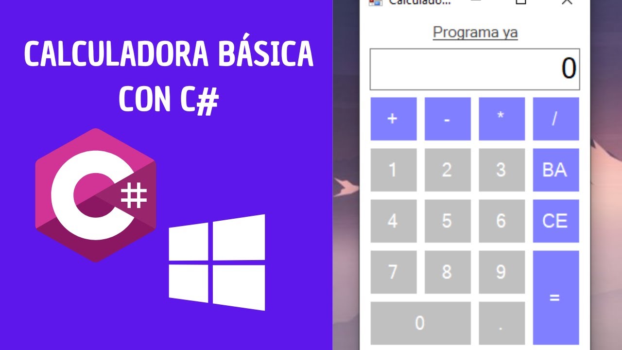 Calculadora básica con C# Windows Forms