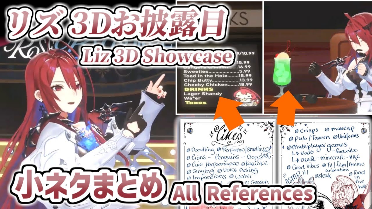 【小ネタ解説付き】エリザベスの好きなものが満載の3Dお披露目まとめ［ホロライブEN切り抜き/エリザベス・ローズ・ブラッドフレイム］