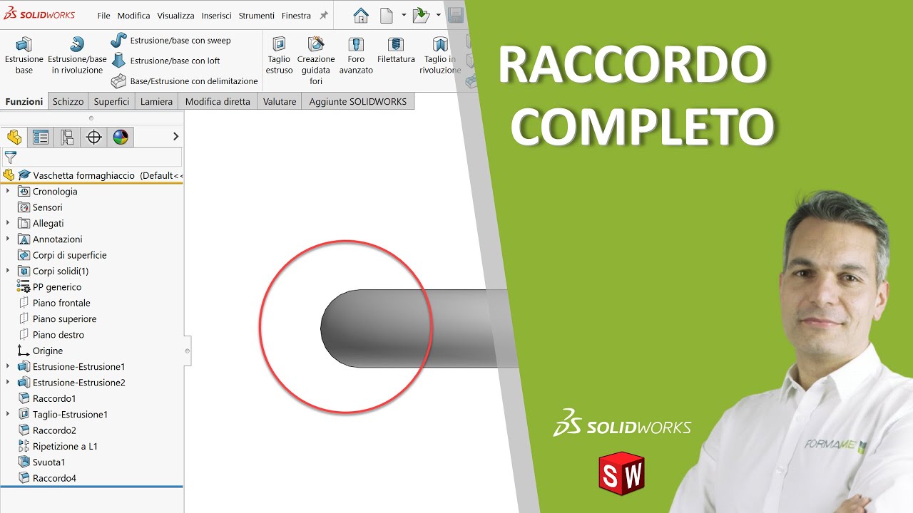 Raccordo completo in SolidWorks