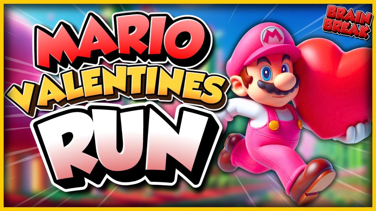 Mario Valentine's Run ❤️ Valentines Day Brain Break ❤️ Just Dance ❤️ Danny Go Noodle ❤️ Freeze Dance