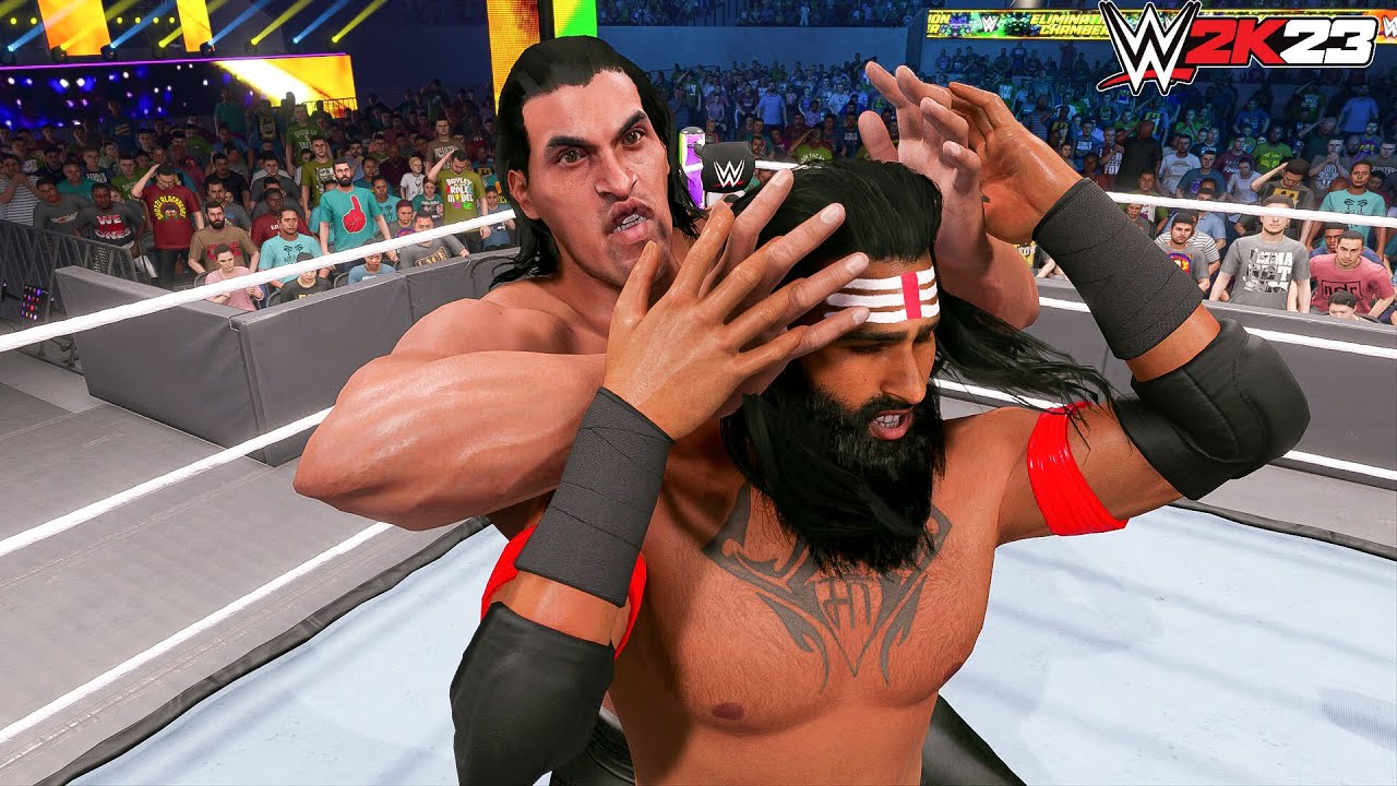 Khali Vs Veer Mahan Vs Jinder Mahal Vs Shanky Vs Sanga Vs Rocky Elimination Chamber WWE 2K23