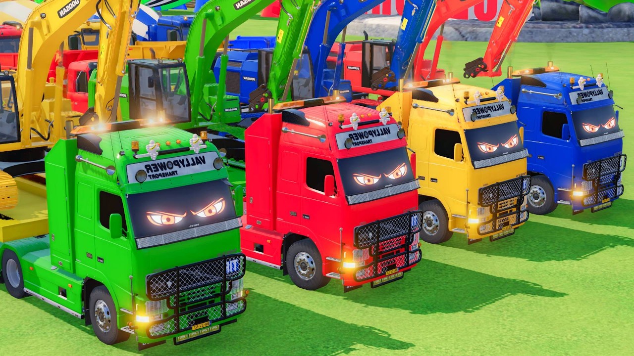 Transporting Double Flatbed Trailer Truck vs Speedbumps Train vs Cars - BeamNG.Drive vs FS22 #129