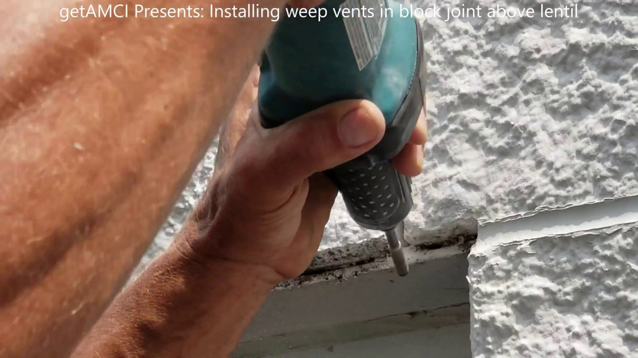 How to install weep vent in masonry block joint