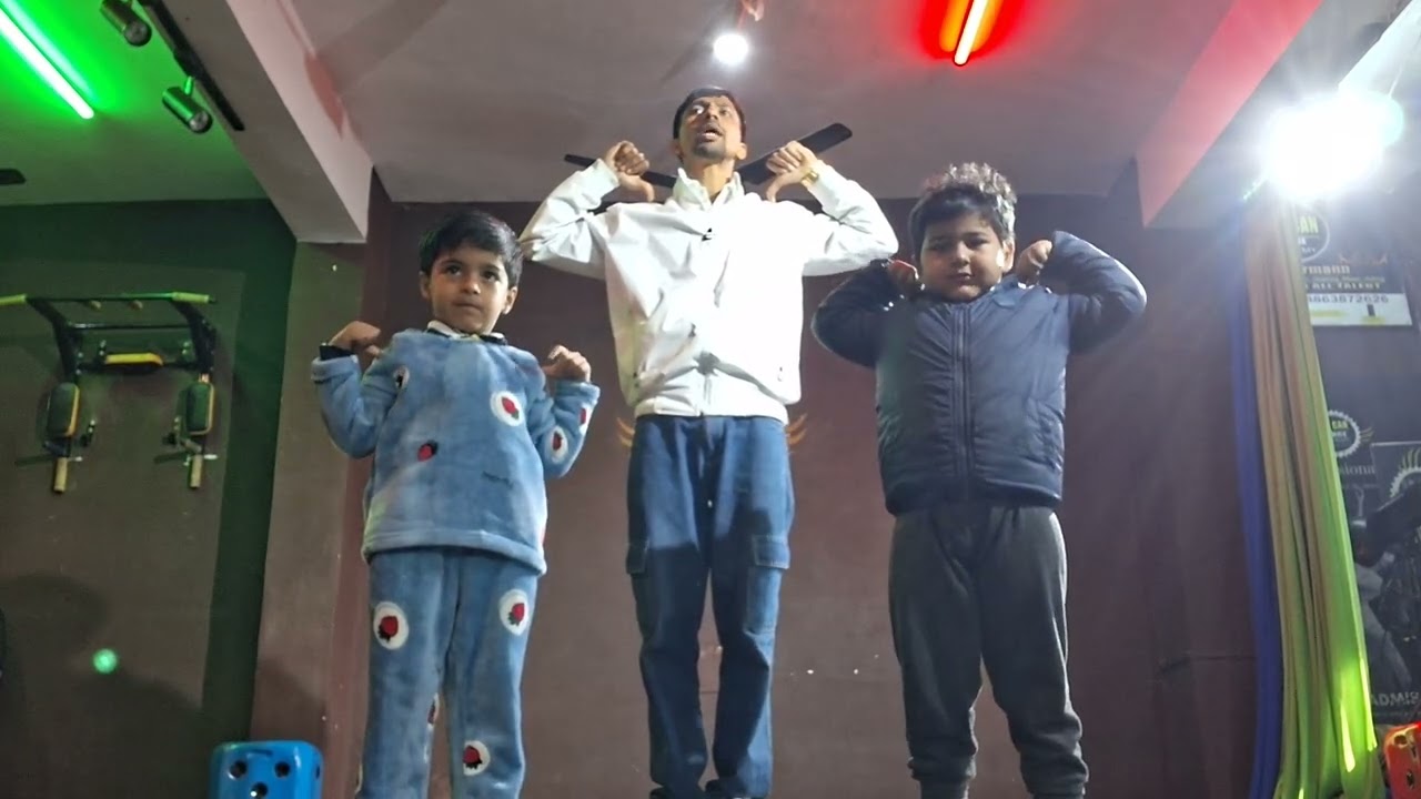 New kids learning pranam before starting class 