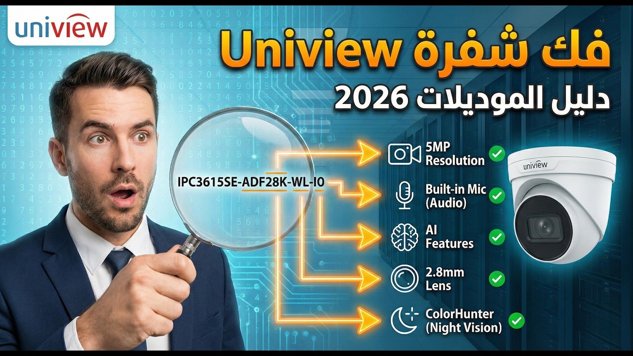 فك شفرة Uniview:كيف تعرف مواصفات الكاميرا IPC/UAC والـ DVR/XVR/NVR  من الاسم فقط؟ 🧐 |دليل شامل 2026