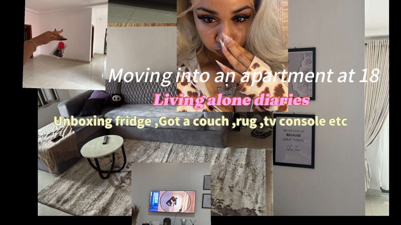 Got my first big girl apartment 🏡 at 18 ✨Moving in /:/ unboxing new furniture’s & appliances