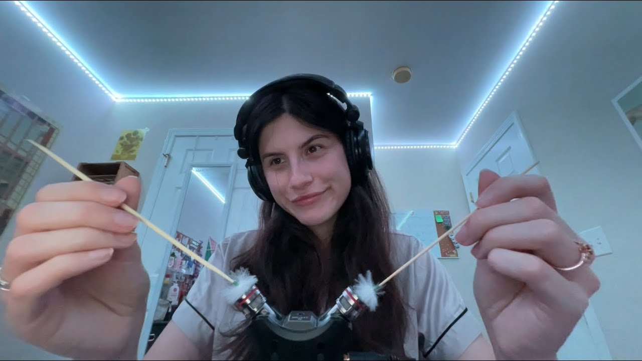 ASMR tascam microphone test | classic ASMR trigger assortment (I fell asleep while recording)