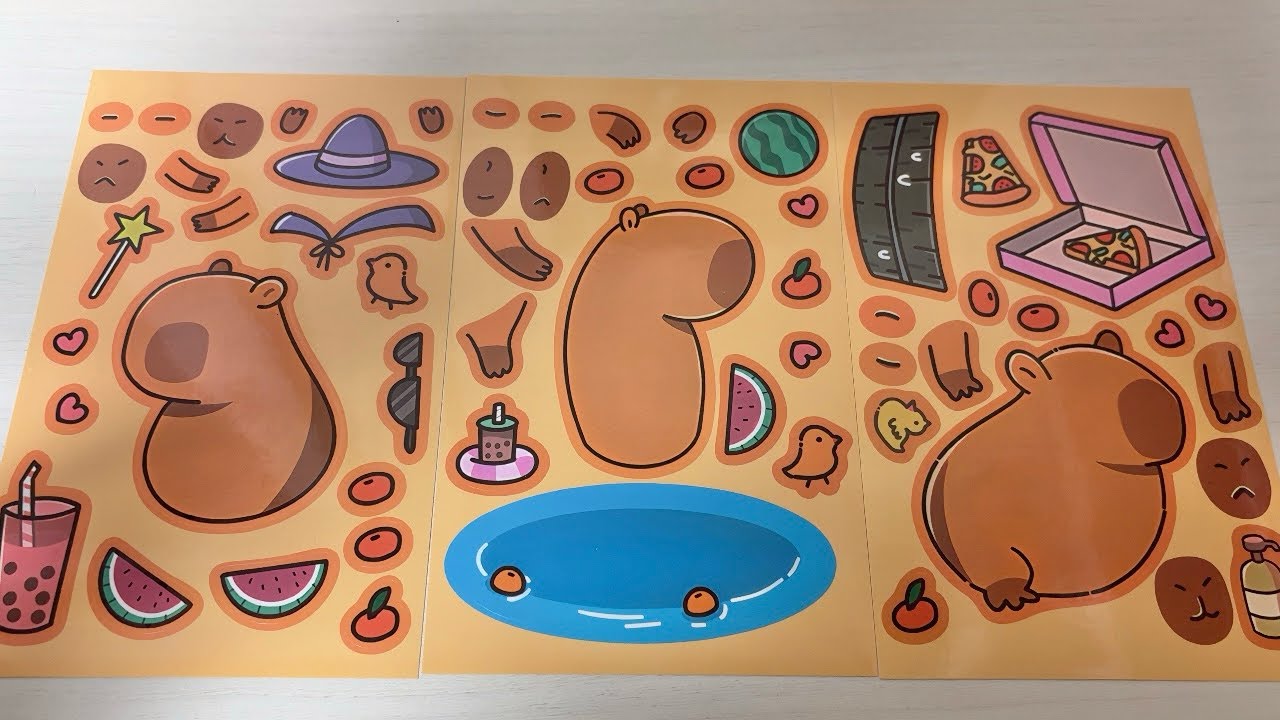 Capybara Decorating Stickers ASMR | Satisfying Video 
