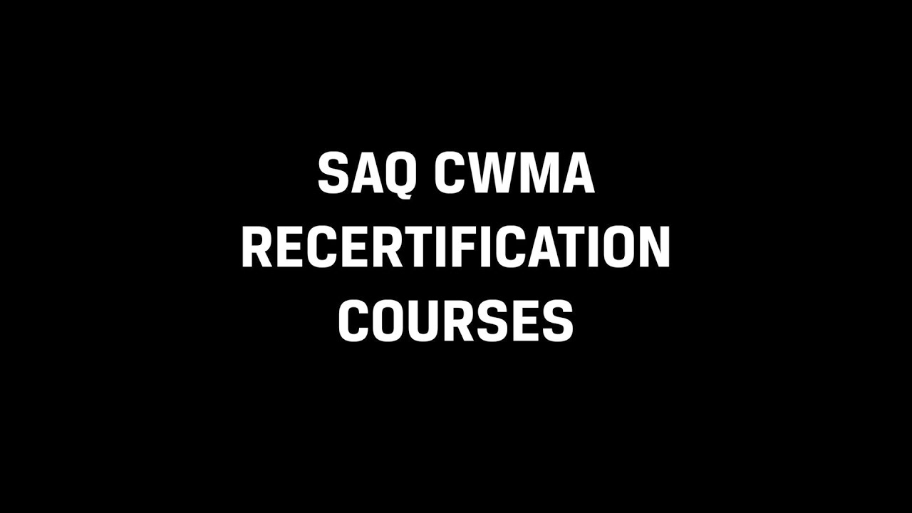 SAQ CWMA Recertification Courses offered now by CFA Society Switzerland