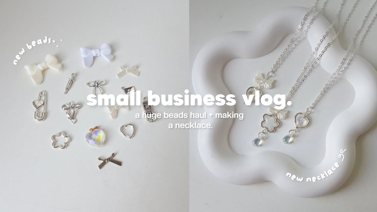 making a necklace + huge beads haul ― small business diaries | studio vlog 55 ౨ৎ ⋆｡🤍⚘️