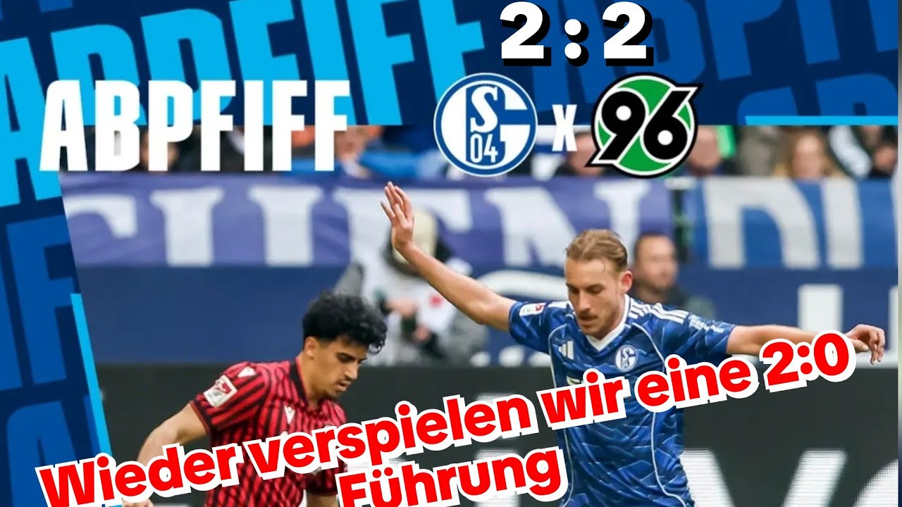Schalke vergibt 2:0 Führung gegen H96,wieder in letzter Minutezwie gegen Dresden. 