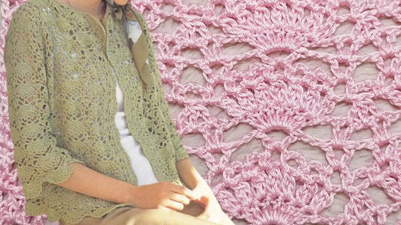 DIY CROCHET PONTO FANTASIA LEQUE DE 4 CARREIRAS