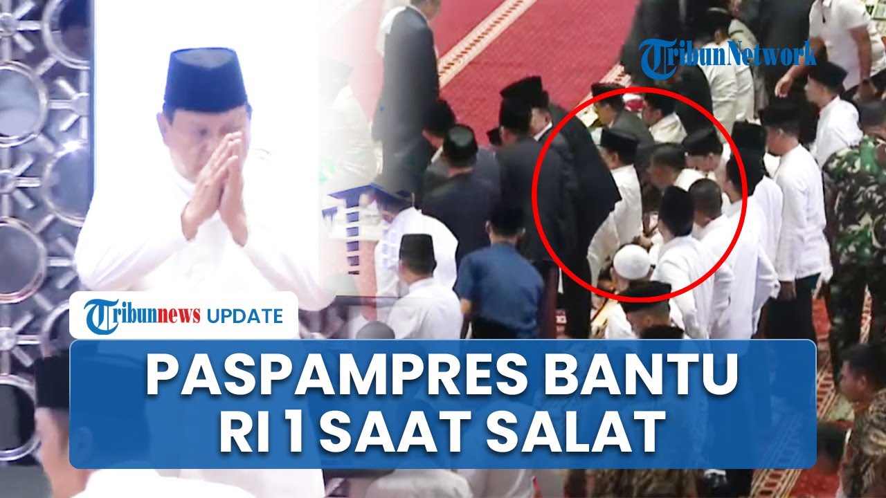 Video Lutut Paspampres Menyangga Sandaran Prabowo saat Salat Idul Adha di Masjid Istiqlal