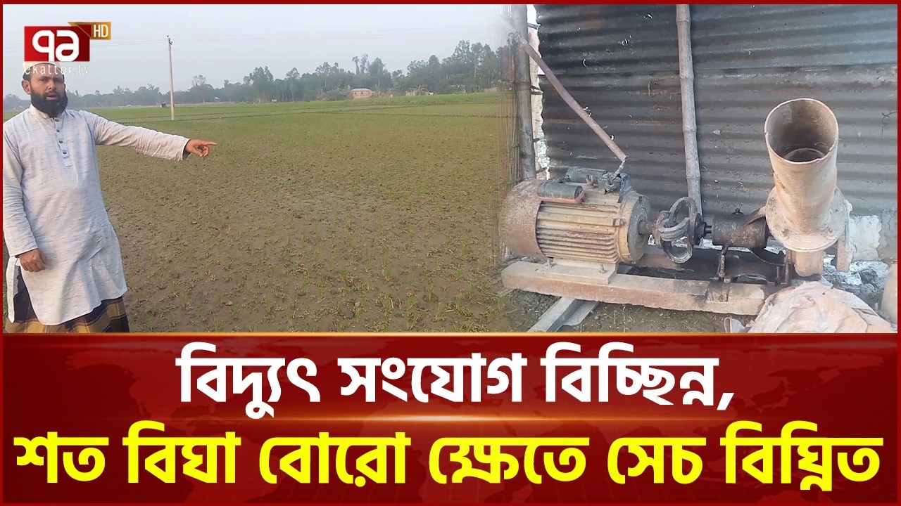 বিদ্যুৎ সংযোগ বিচ্ছিন্ন, শত বিঘা বোরো ক্ষেতে সেচ বিঘ্নিত | Gaibandha | Ekattor TV