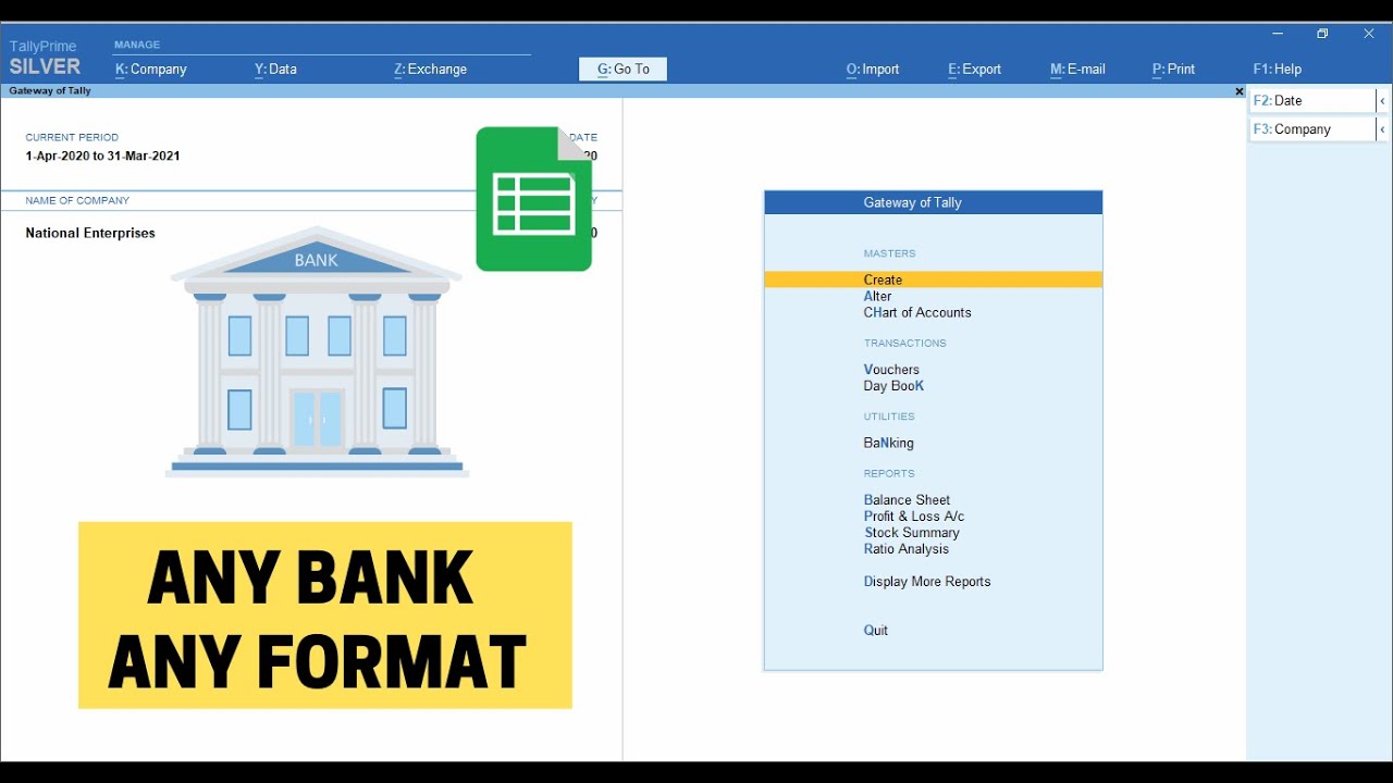 Импорт банковских выписок в TallyPrime [для ЛЮБОГО БАНКА в ЛЮБОМ ФОРМАТЕ]