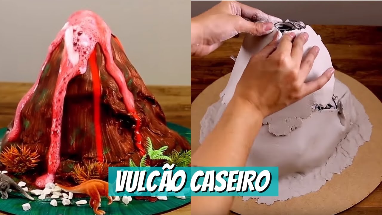 Vulc&atilde;o em erup&ccedil;&atilde;o para feira de ci&ecirc;ncias: como fazer l Truques DIY l VIX