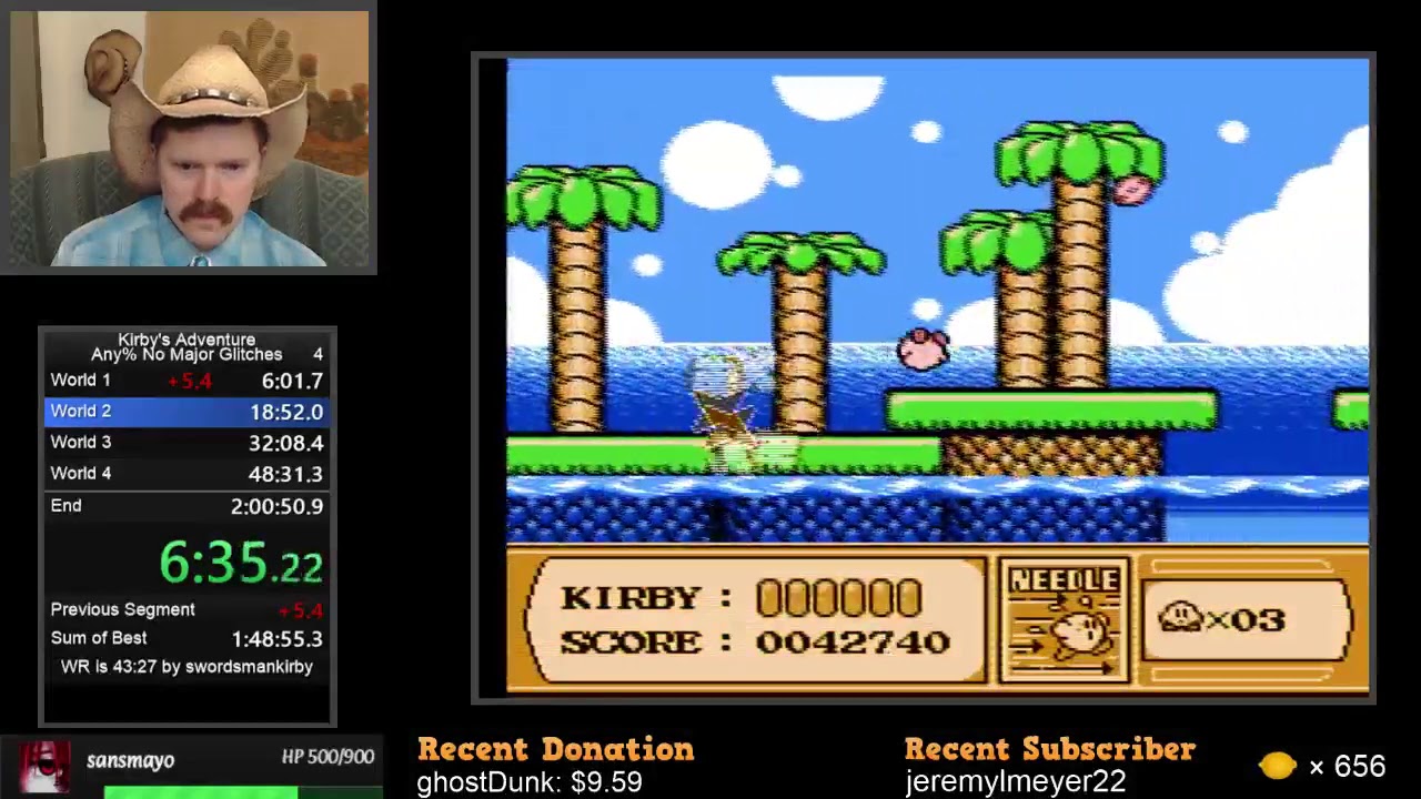 Kirby's Adventure NES speedrun in 1:36:45 by Arcus