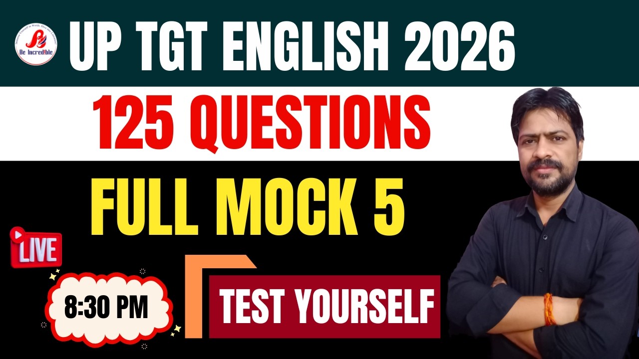 🔴MODEL PAPER 5 - UP TGT English 2026
