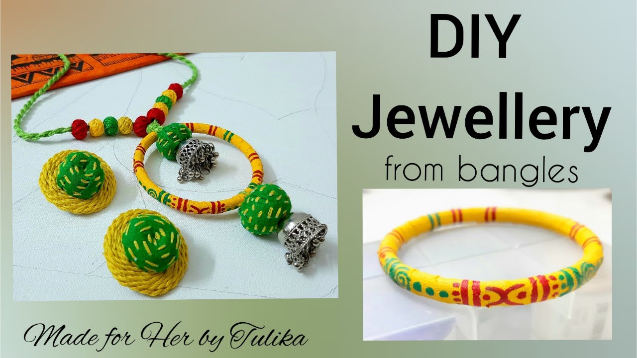 DIY Fabric Jewelry from Old Jhumkas || Fabric Bangles making || Fabric Jewelry making