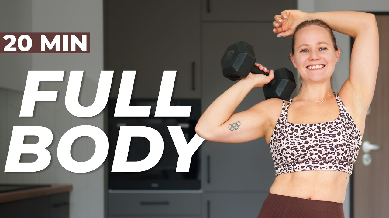 20 MIN FULL BODY DUMBBELL WORKOUT | Sweat & Smile
